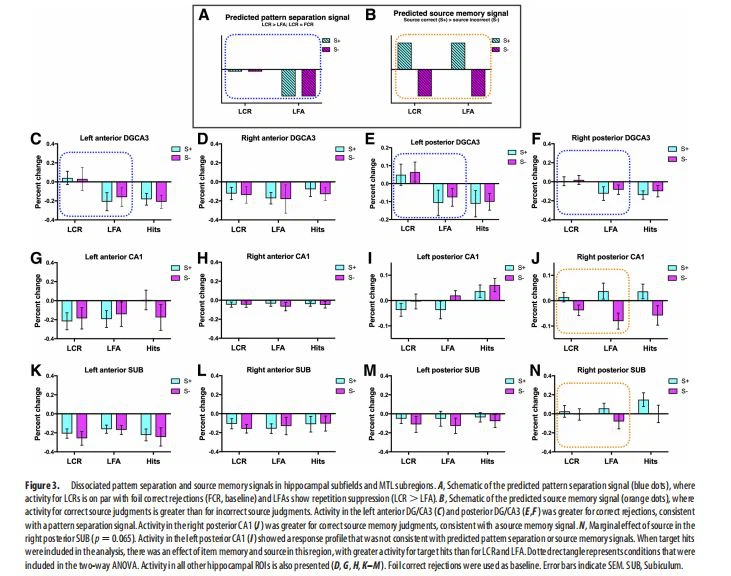 Dissociated pattern separation